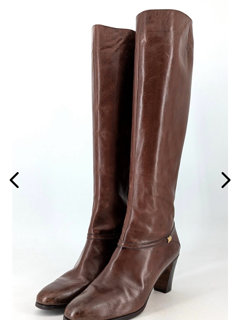 Salvatore Ferragamo Tall Chocolate Brown Leather Knee High Boots